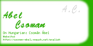 abel csoman business card